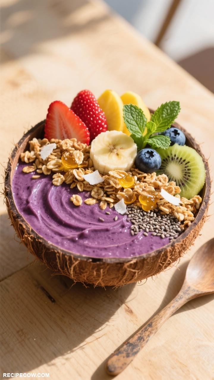 brunch dishes Smoothie Bowl with Granola Topping