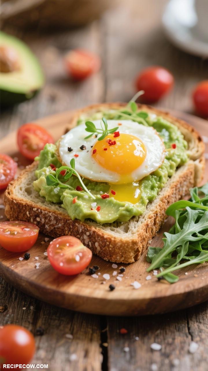 brunch foods Avocado Toast with Poached Eggs