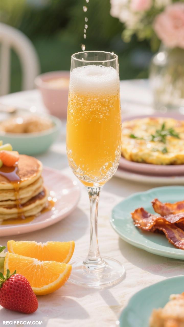 brunch foods Refreshing Mimosa with Fresh Juice