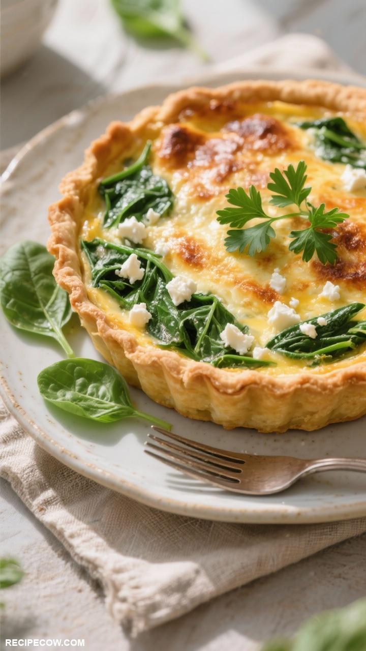 brunch foods Savory Spinach and Feta Quiche