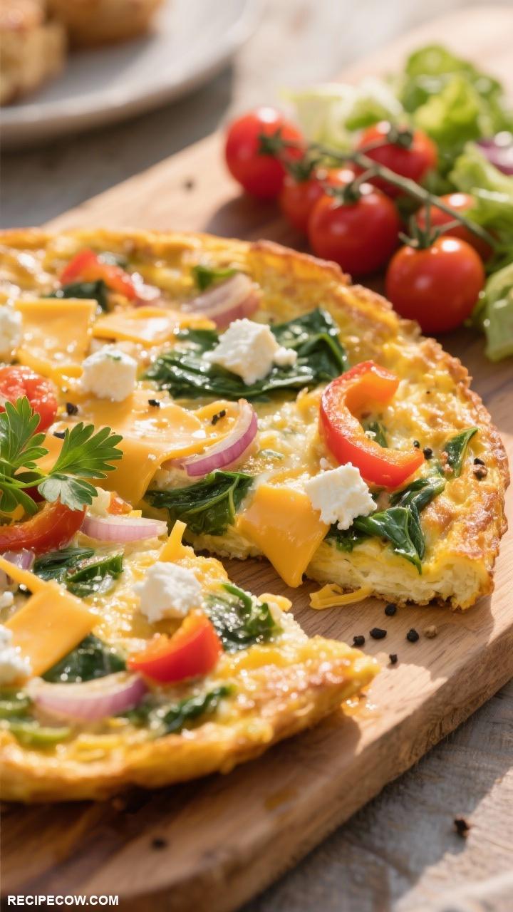 brunch foods Savory Vegetable Frittata with Cheese