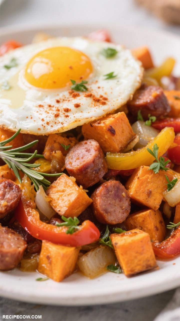 brunch foods Sweet Potato Hash with Sausage