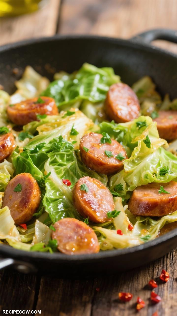 cheap dinners for family Cabbage and Sausage Skillet