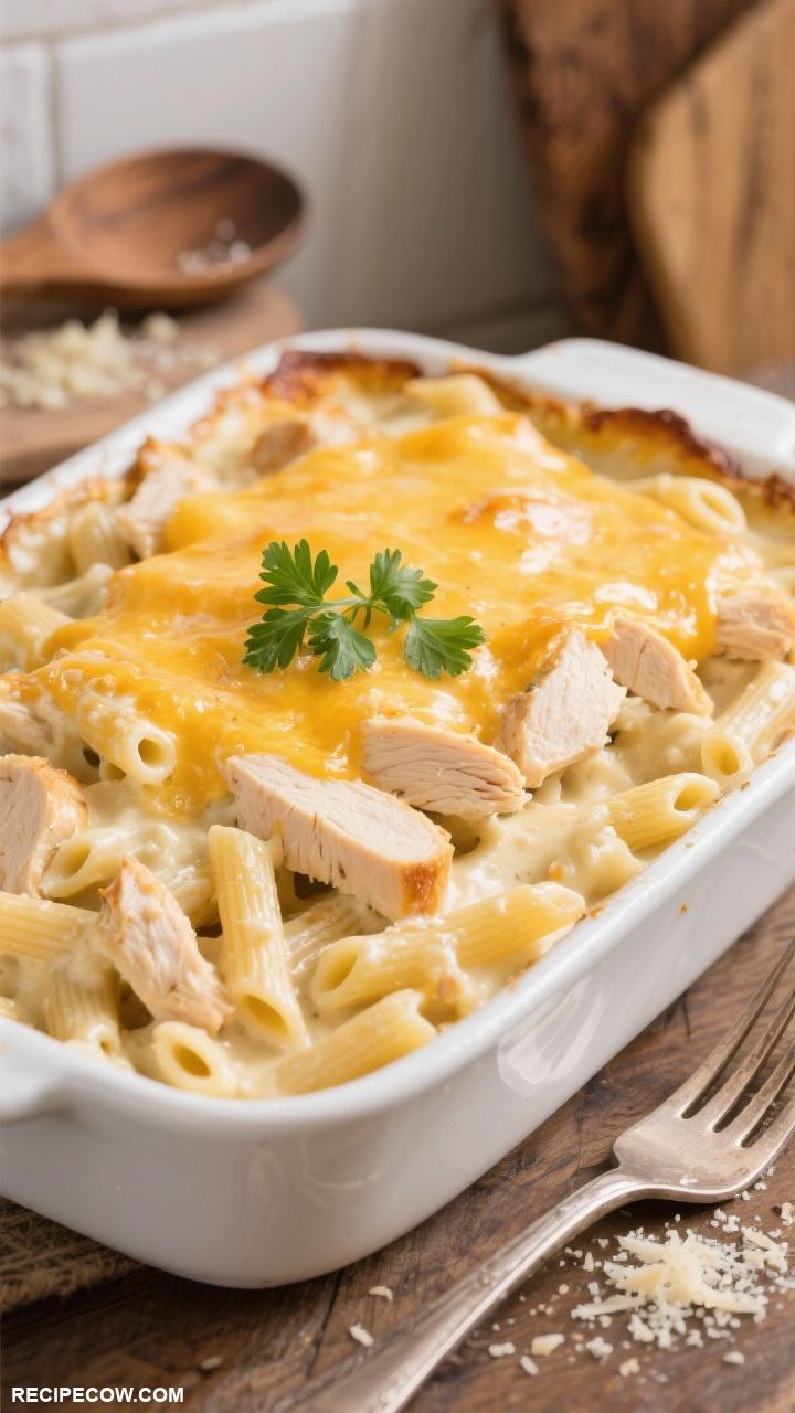 chicken breast recipes Chicken Alfredo Pasta Bake