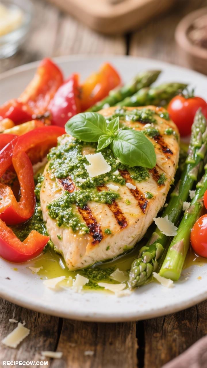 chicken breast recipes Pesto Chicken with Veggies