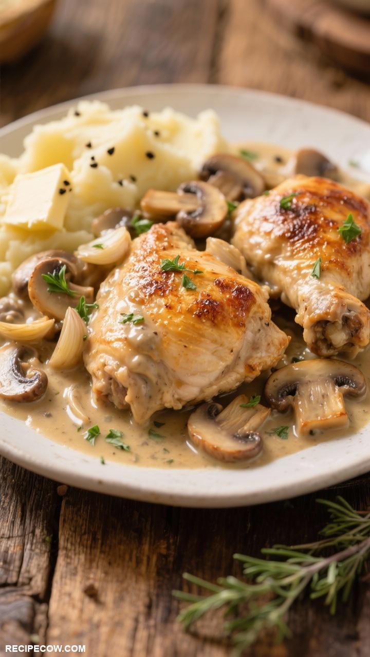 chicken thigh recipes Creamy Mushroom Chicken Thighs