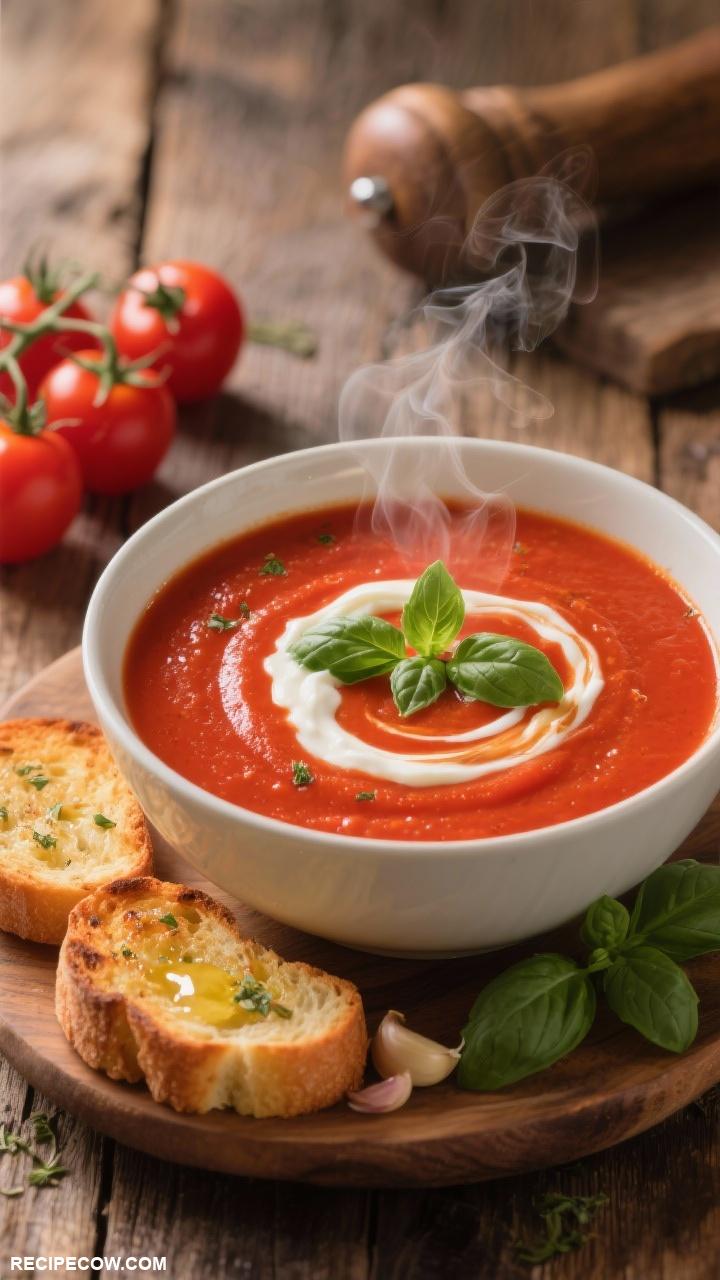 easy weeknight dinners Creamy Tomato Basil Soup