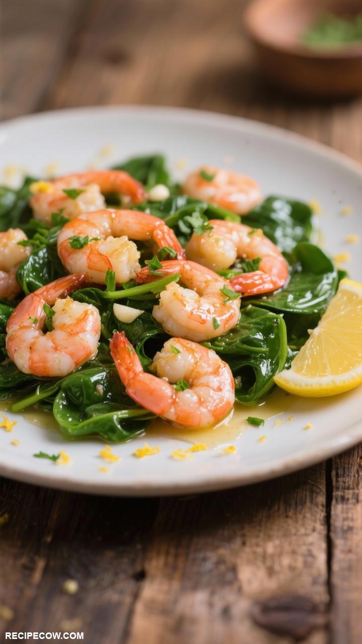 easy weeknight dinners Sautyed Shrimp and Spinach