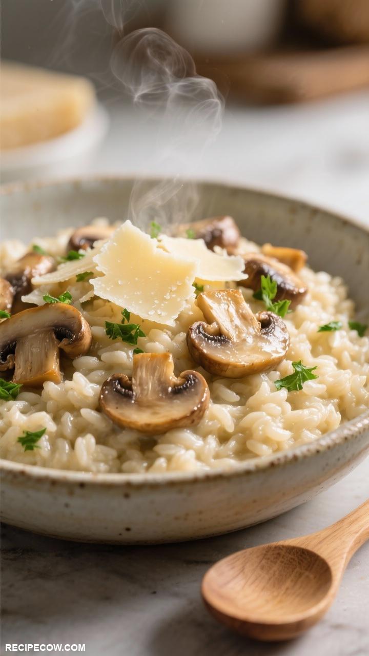 electric skillet meals Mushroom Risotto with Parmesan Cheese