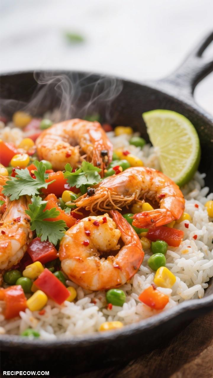electric skillet meals Spicy Shrimp and Rice Skillet
