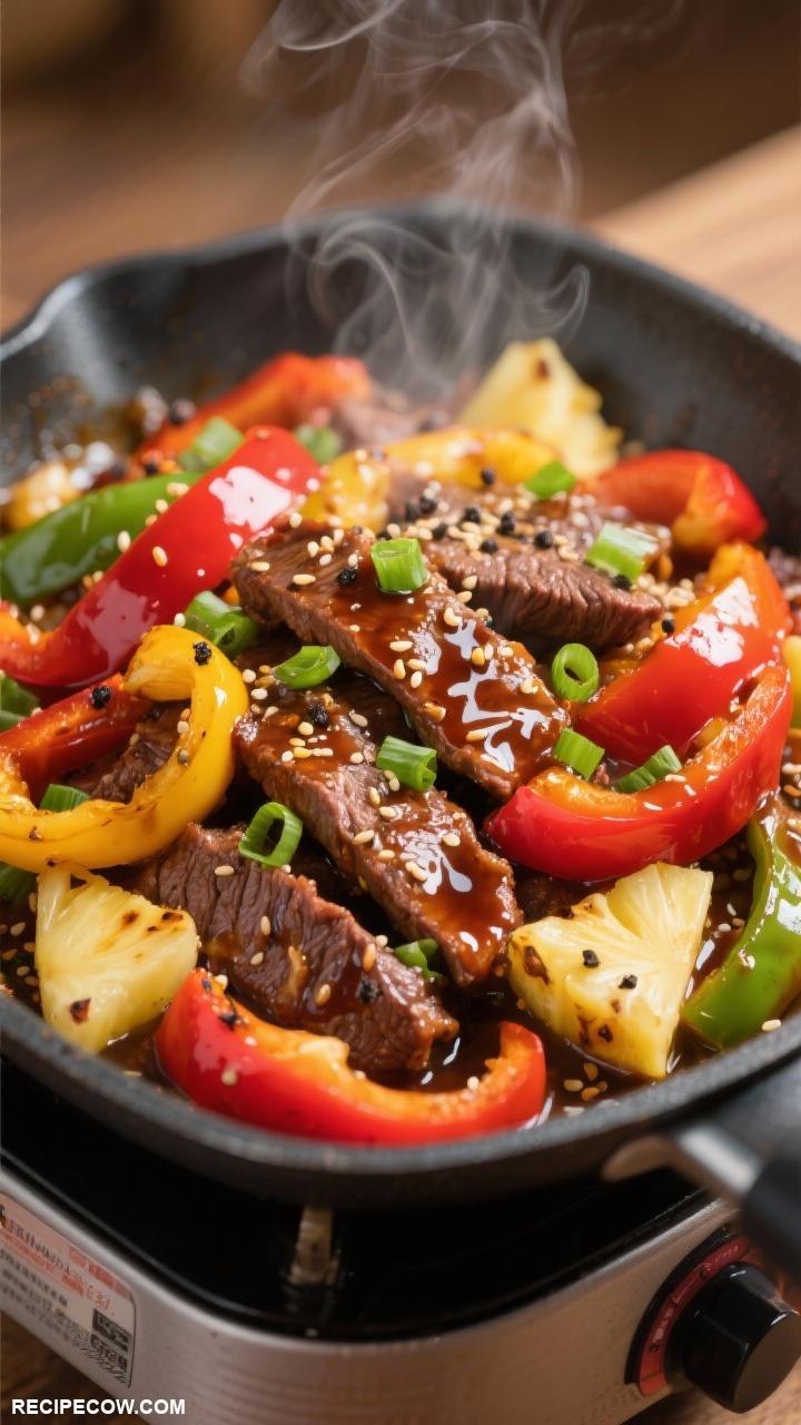 electric skillet meals Teriyaki Beef and Bell Peppers