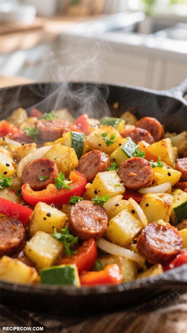 family brunch ideas Sausage and Veggie Hash