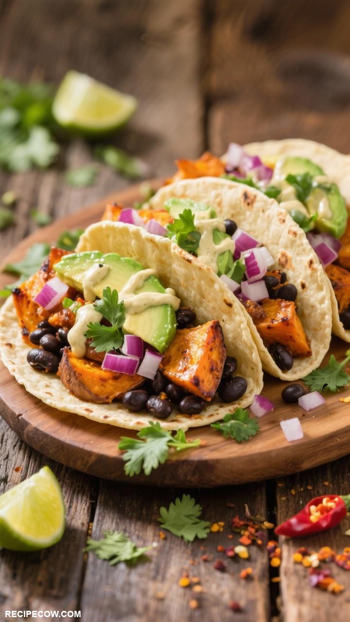 gluten free side dishes Sweet Potato and Black Bean Tacos