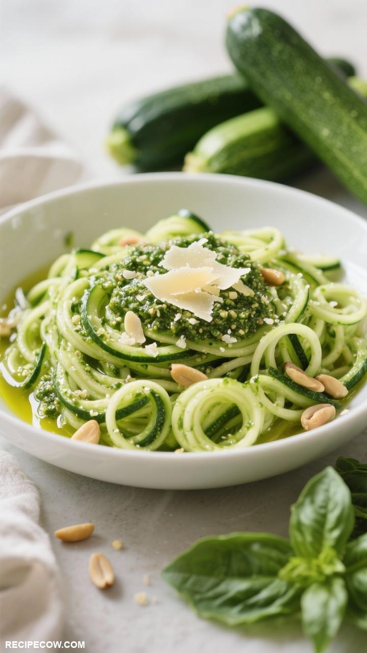 gluten free side dishes Zucchini Noodles with Pesto