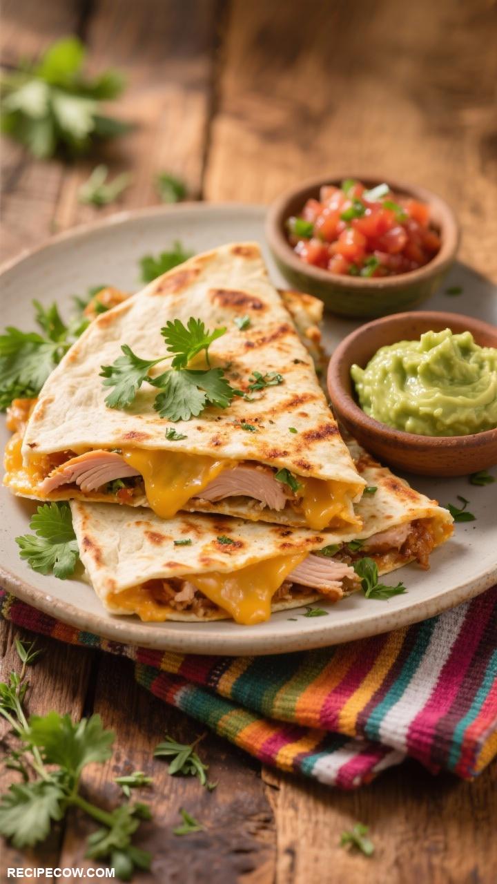 griddle cooking recipes Herbed Turkey Quesadillas