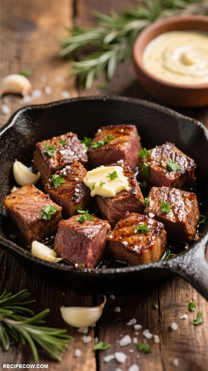 grill recipes Savory Garlic Butter Steak Bites