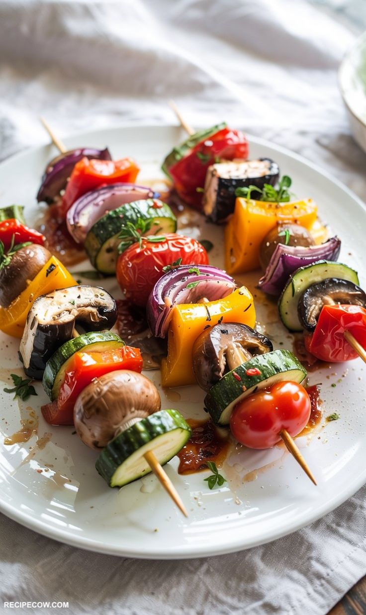 grill recipes Vegetarian Grilled Veggie Skewers