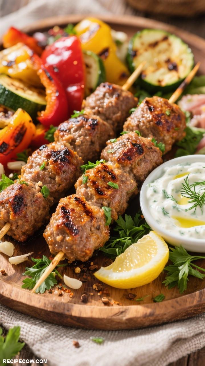 ground beef recipes Mediterranean Beef Kofta Skewers