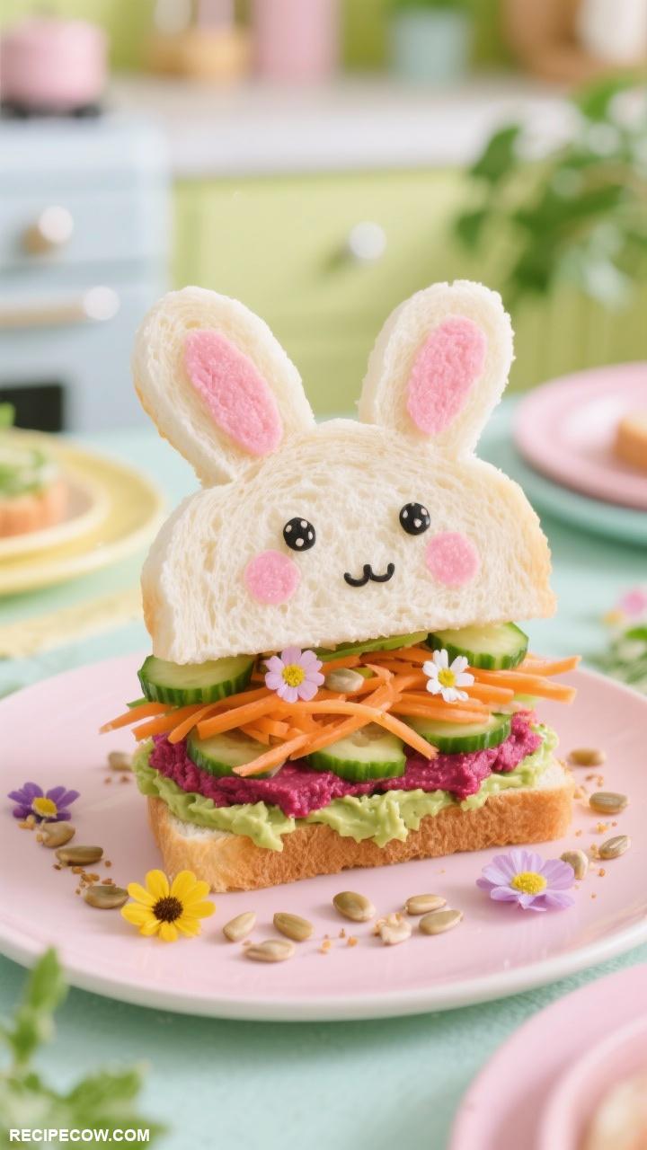 kawaii cooking Playful Bunny Sandwiches