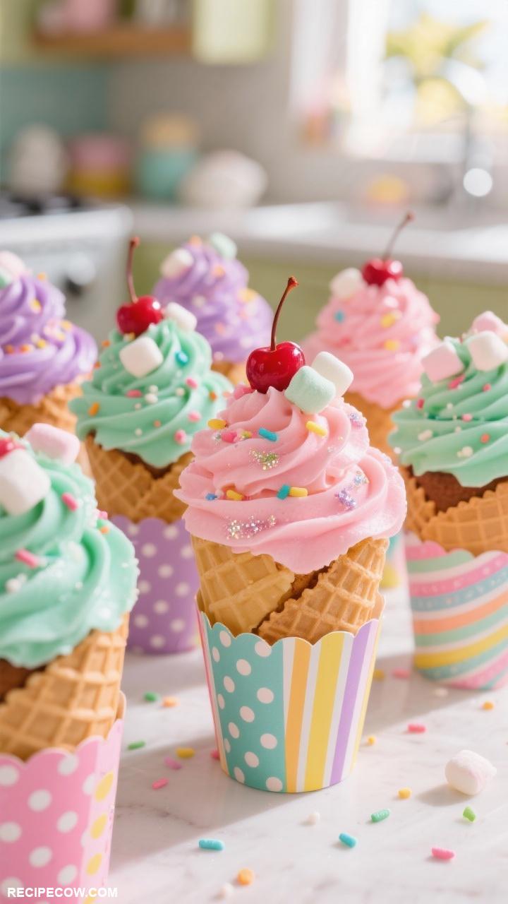 kid friendly desserts Cupcake Cones