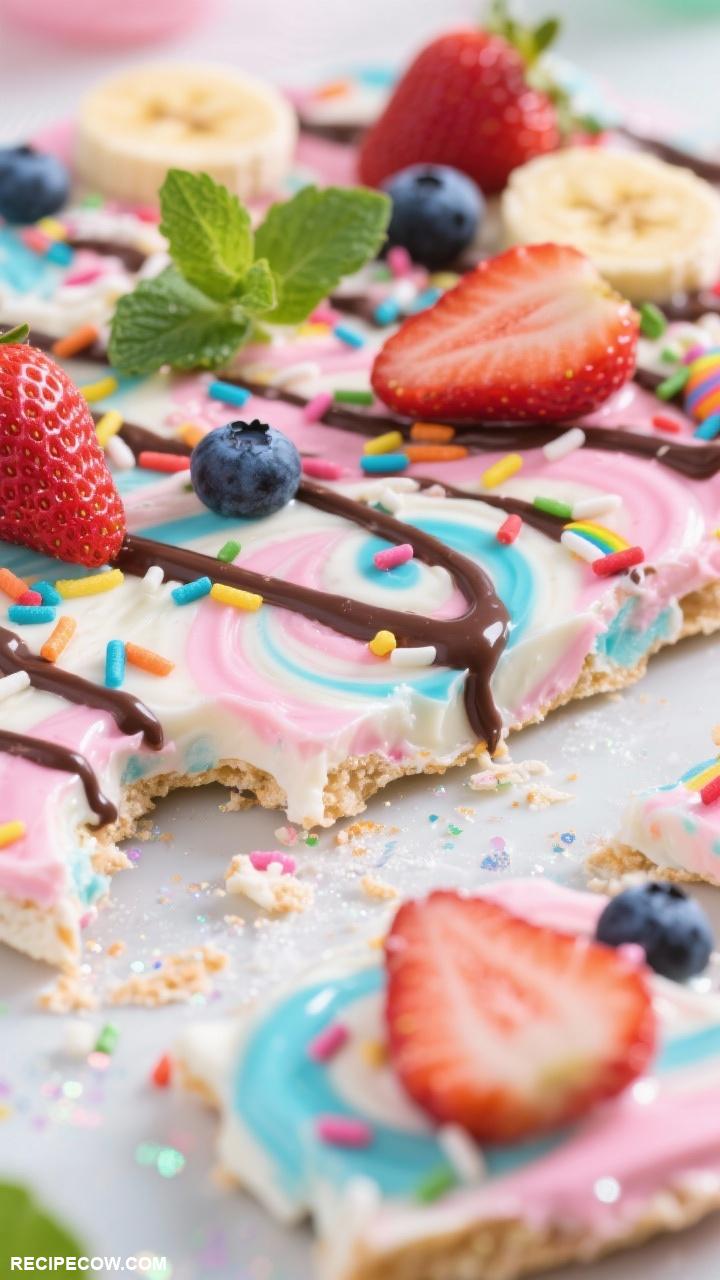 kid friendly desserts Frozen Yogurt Bark