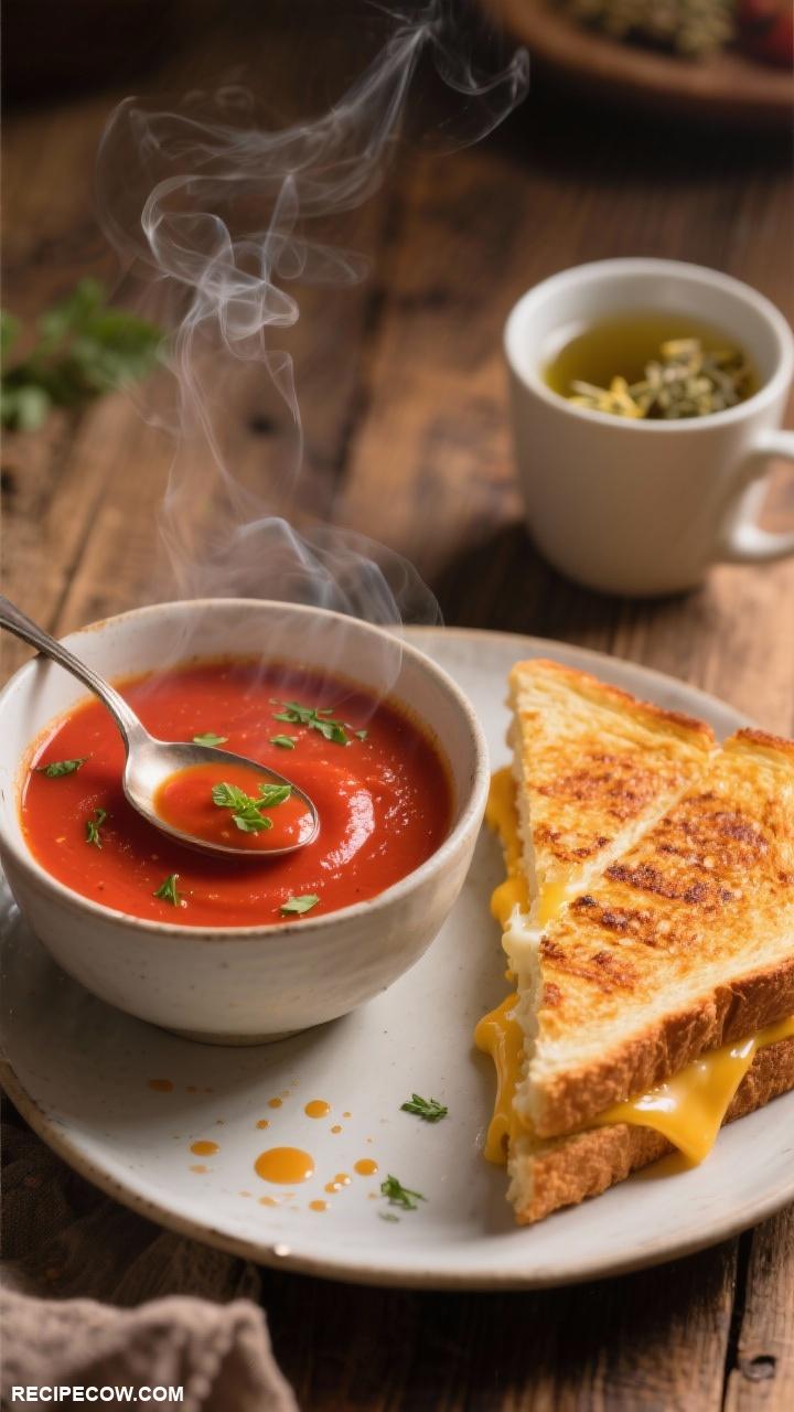 lazy dinners Canned Soup with Grilled Cheese