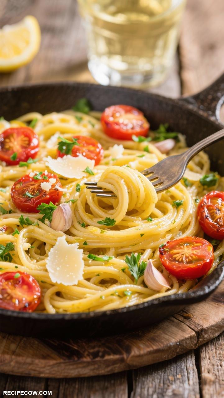 lazy dinners One Pan Lemon Garlic Pasta