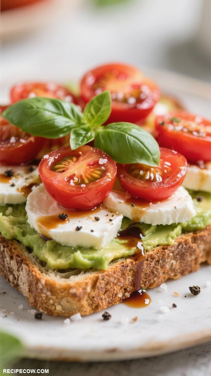 light lunch recipes Caprese Avocado Toast