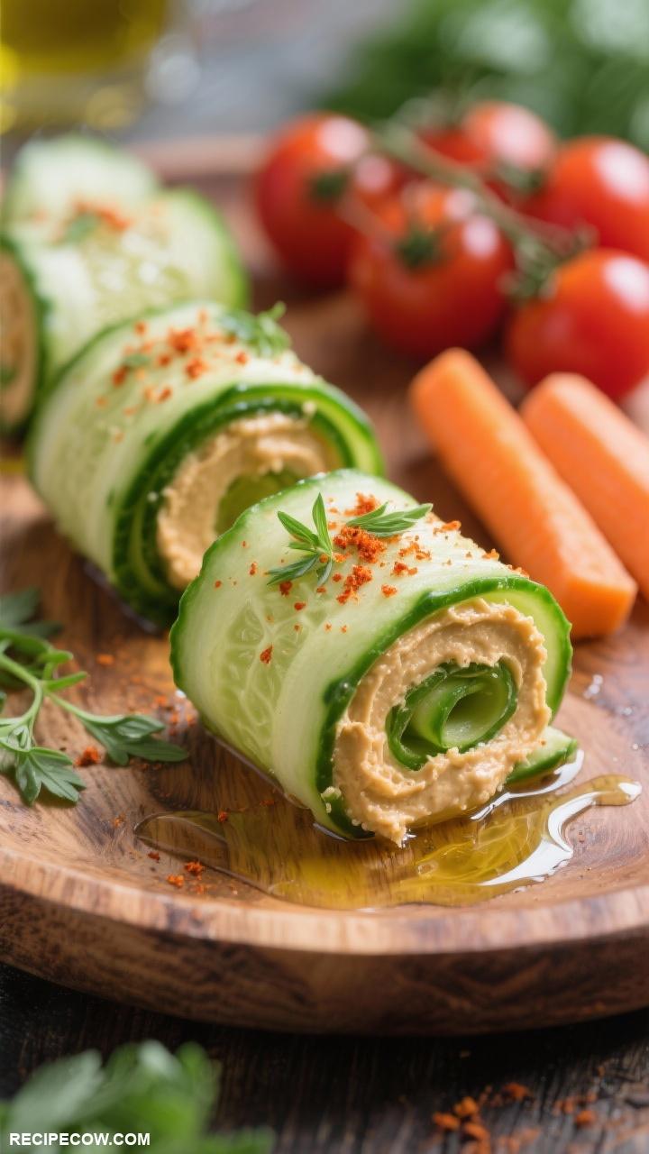 light lunch recipes Cucumber Hummus Roll Ups