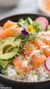 light lunch recipes Smoked Salmon Rice Bowl