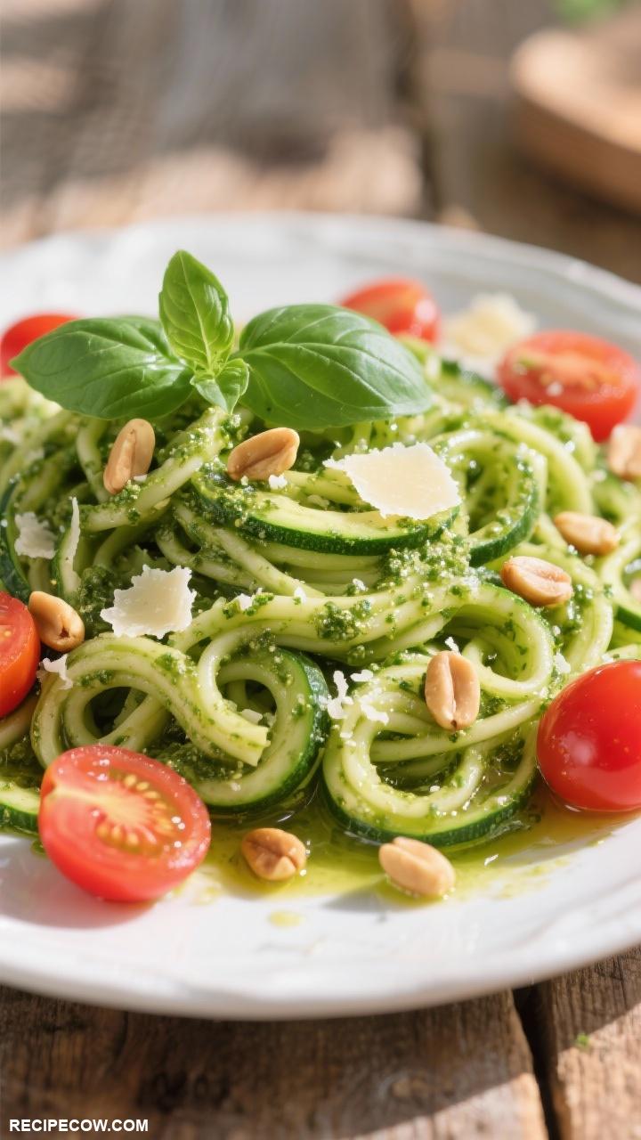 light lunch recipes Zucchini Noodles with Pesto