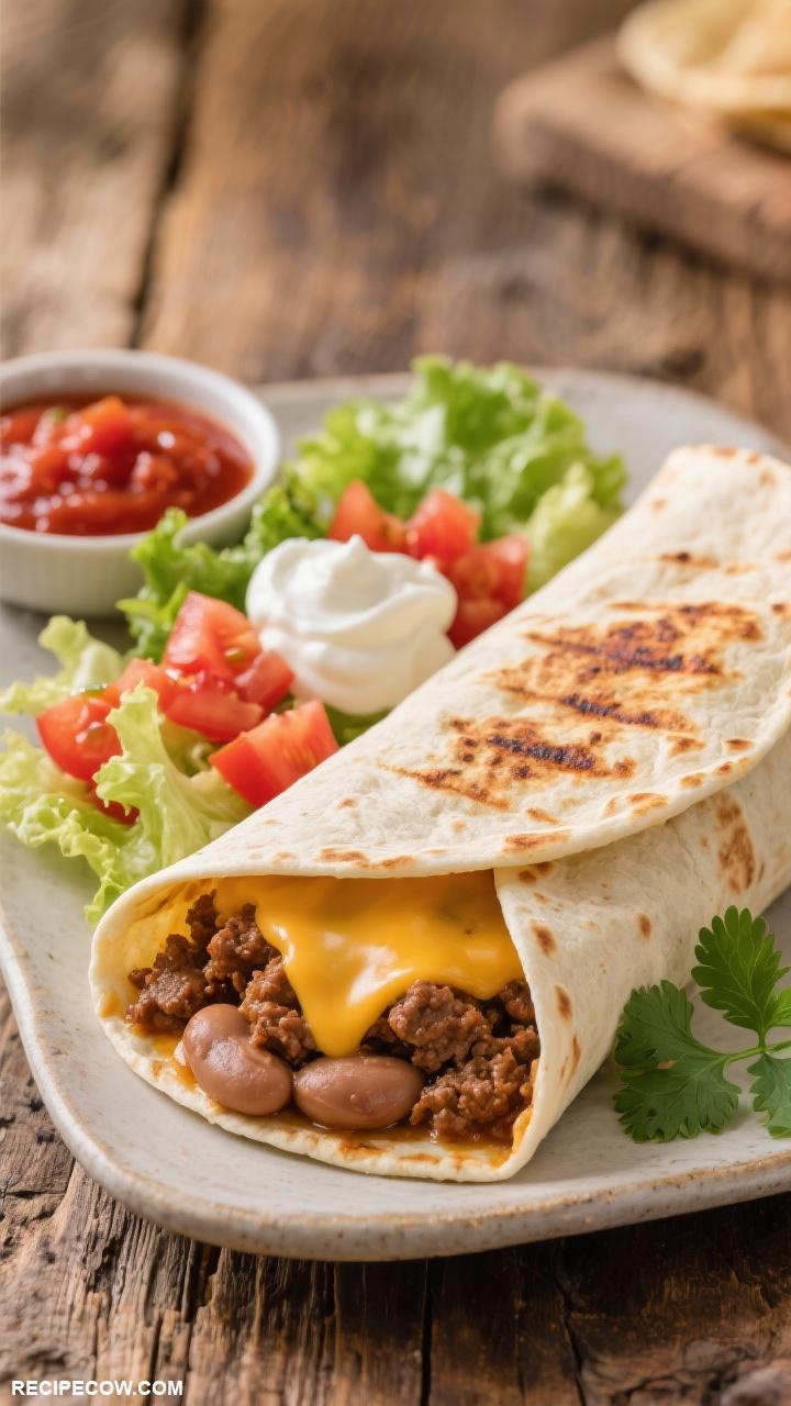 mexican ground beef recipes Beef and Bean Burritos