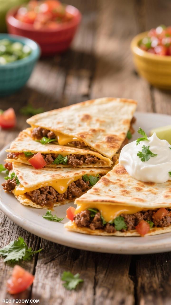 mexican ground beef recipes Ground Beef Quesadillas with Cheese