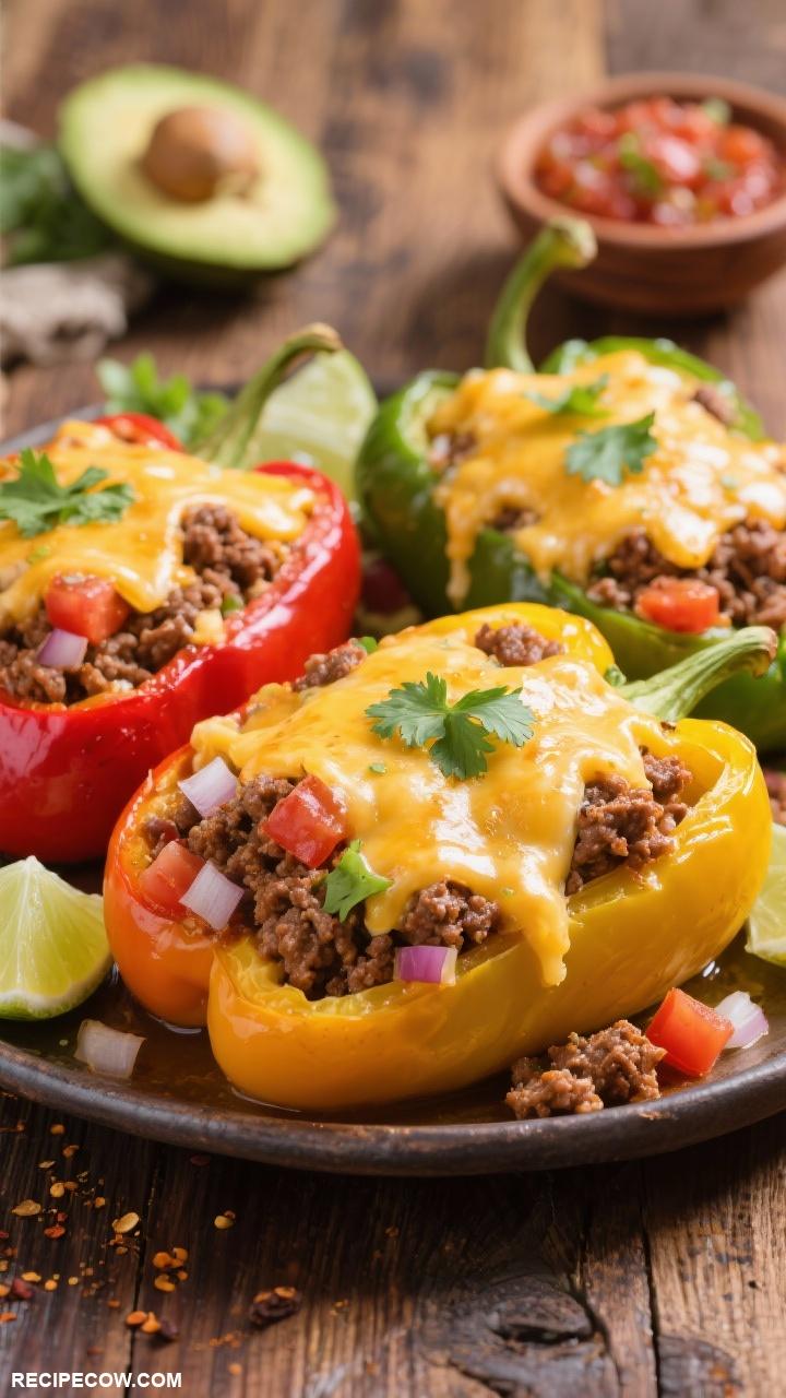 mexican ground beef recipes Mexican Beef Stuffed Peppers