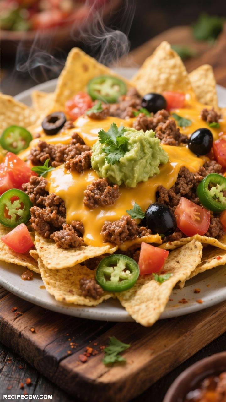 mexican ground beef recipes Nachos with Ground Beef and Cheese