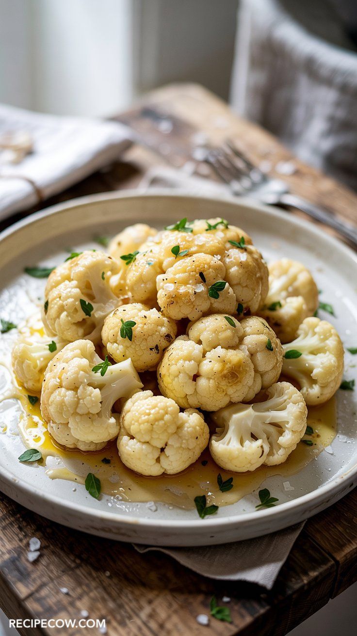 quick sides Buttery Baked Cauliflower