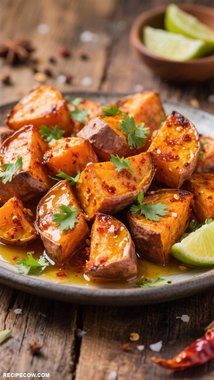 quick sides Spicy Roasted Sweet Potatoes