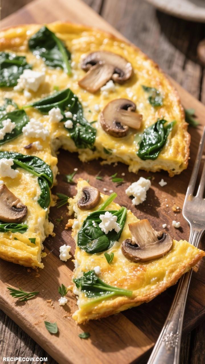 savory breakfast Mushroom and Spinach Frittata