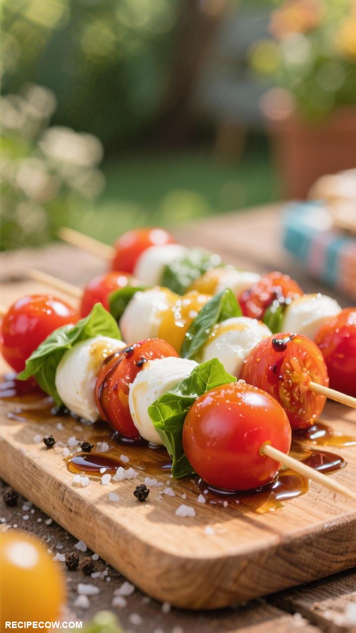 school lunch ideas Caprese Salad Skewers