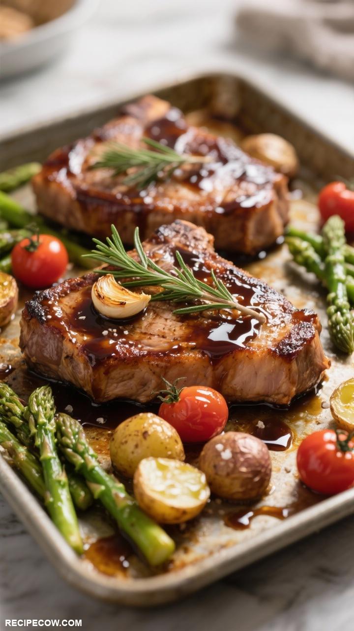 sheet pan dinners Balsamic Glazed Pork Chops