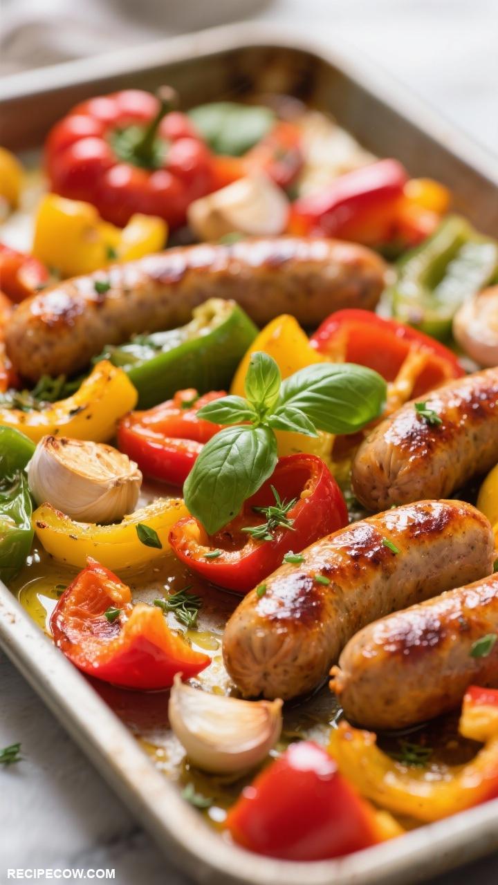 sheet pan dinners Italian Sausage and Peppers