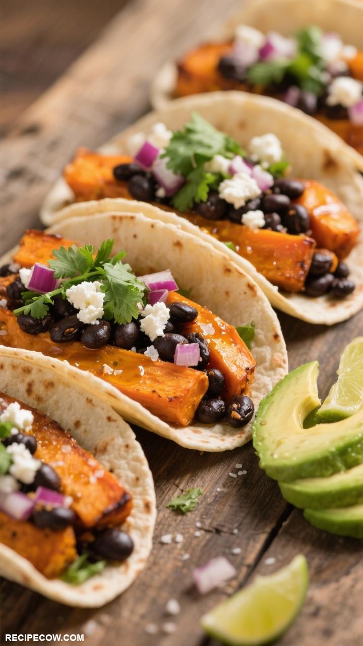 sheet pan dinners Sweet Potato and Black Bean Tacos