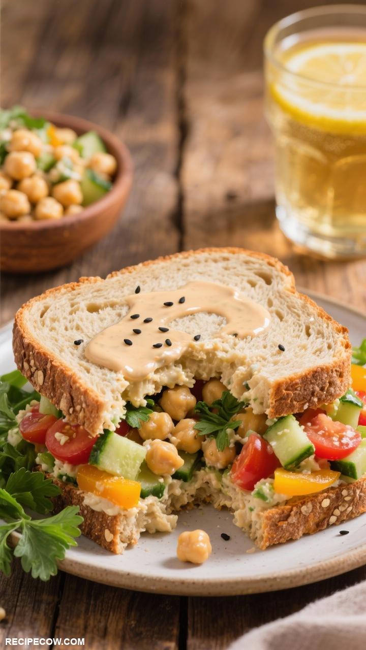 vegetarian lunch recipes Chickpea Salad Sandwich