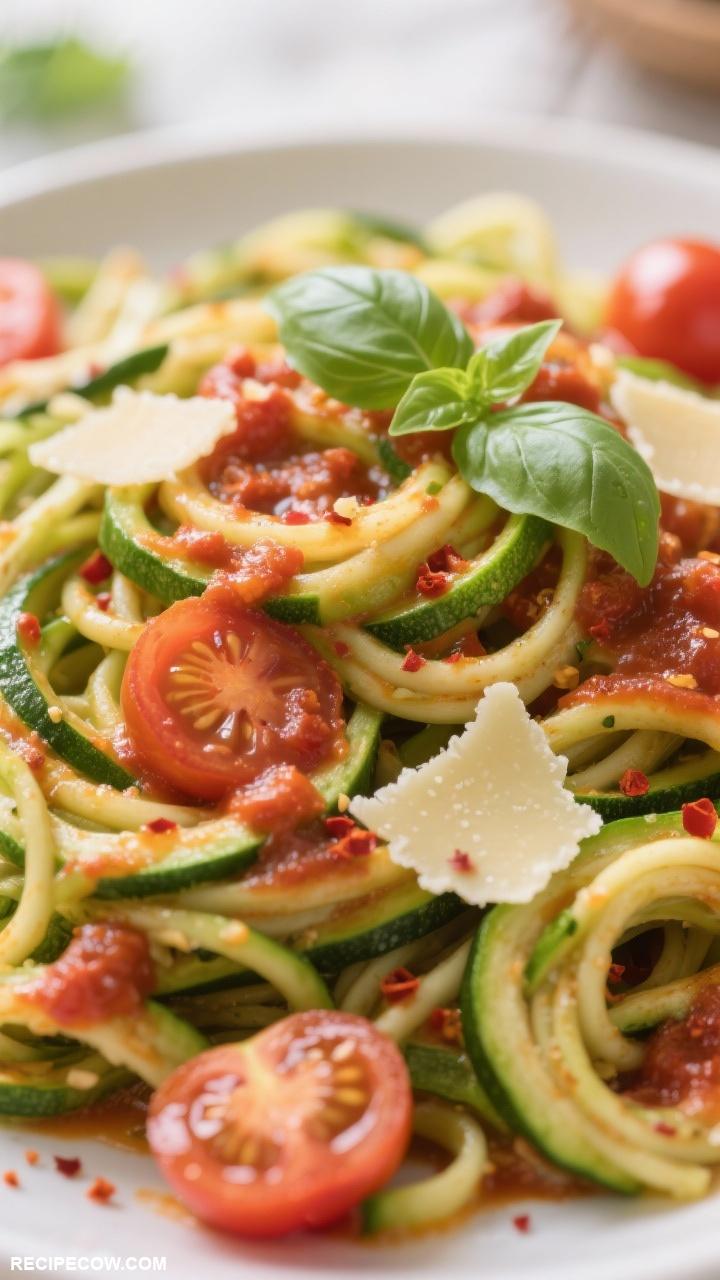 vegetarian lunch recipes Zucchini Noodles with Marinara