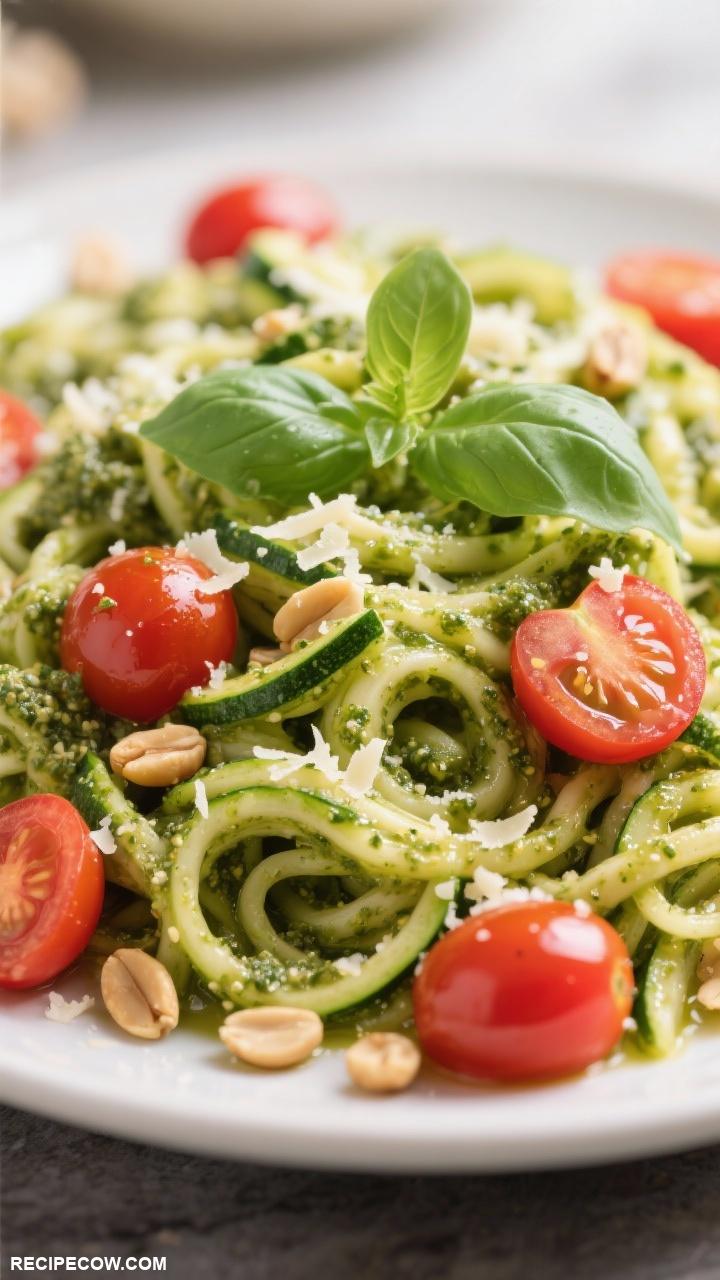weeknight recipes Zucchini Noodles with Pesto
