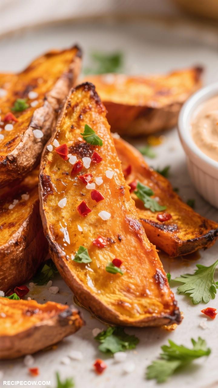 Simple side dishes Spicy Roasted Sweet Potato Wedges