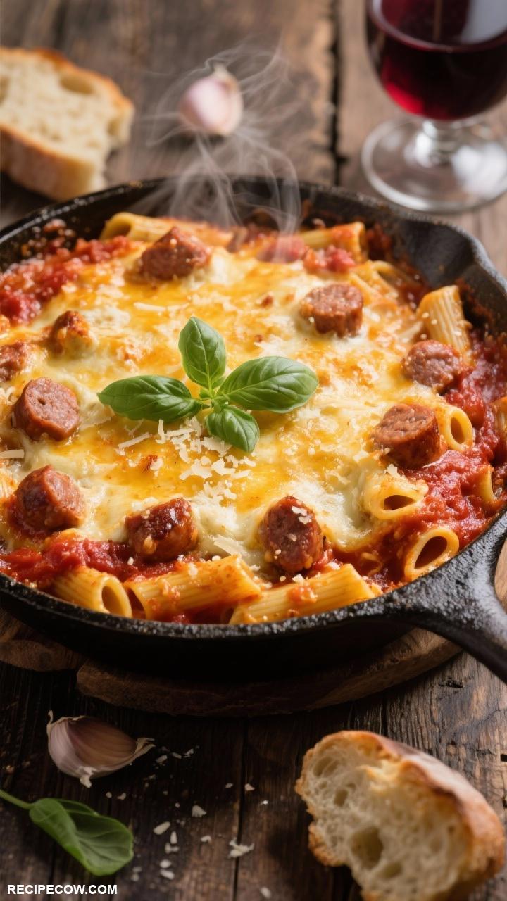 cast iron skillet recipes Baked Ziti with Sausage