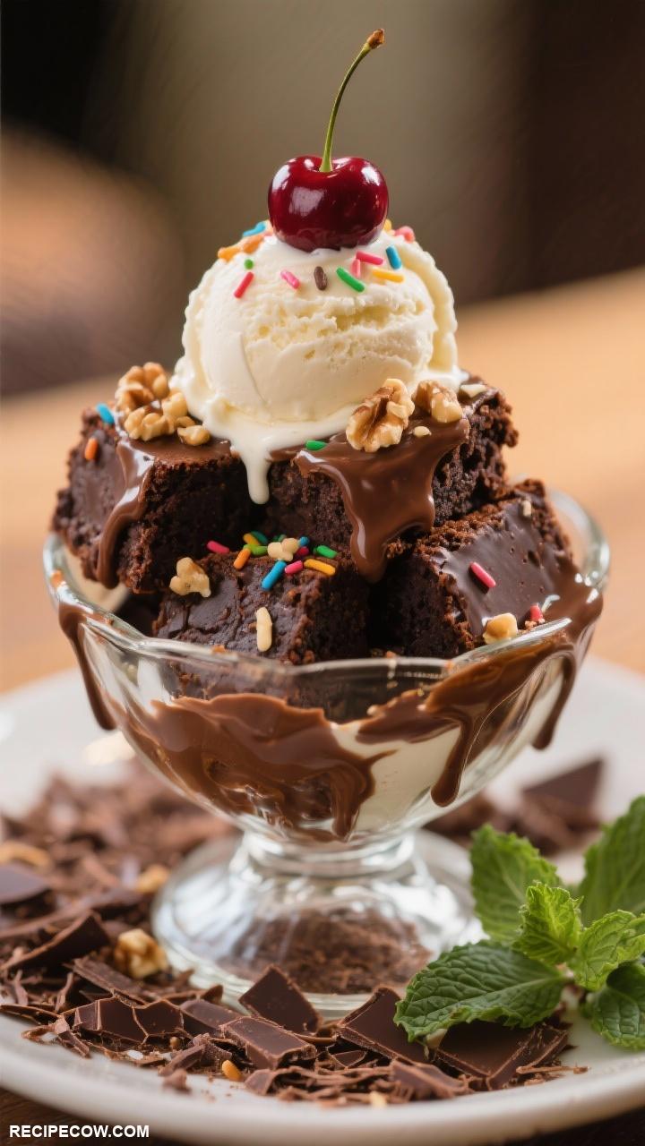 chocolate dessert recipes Decadent Brownie Sundae