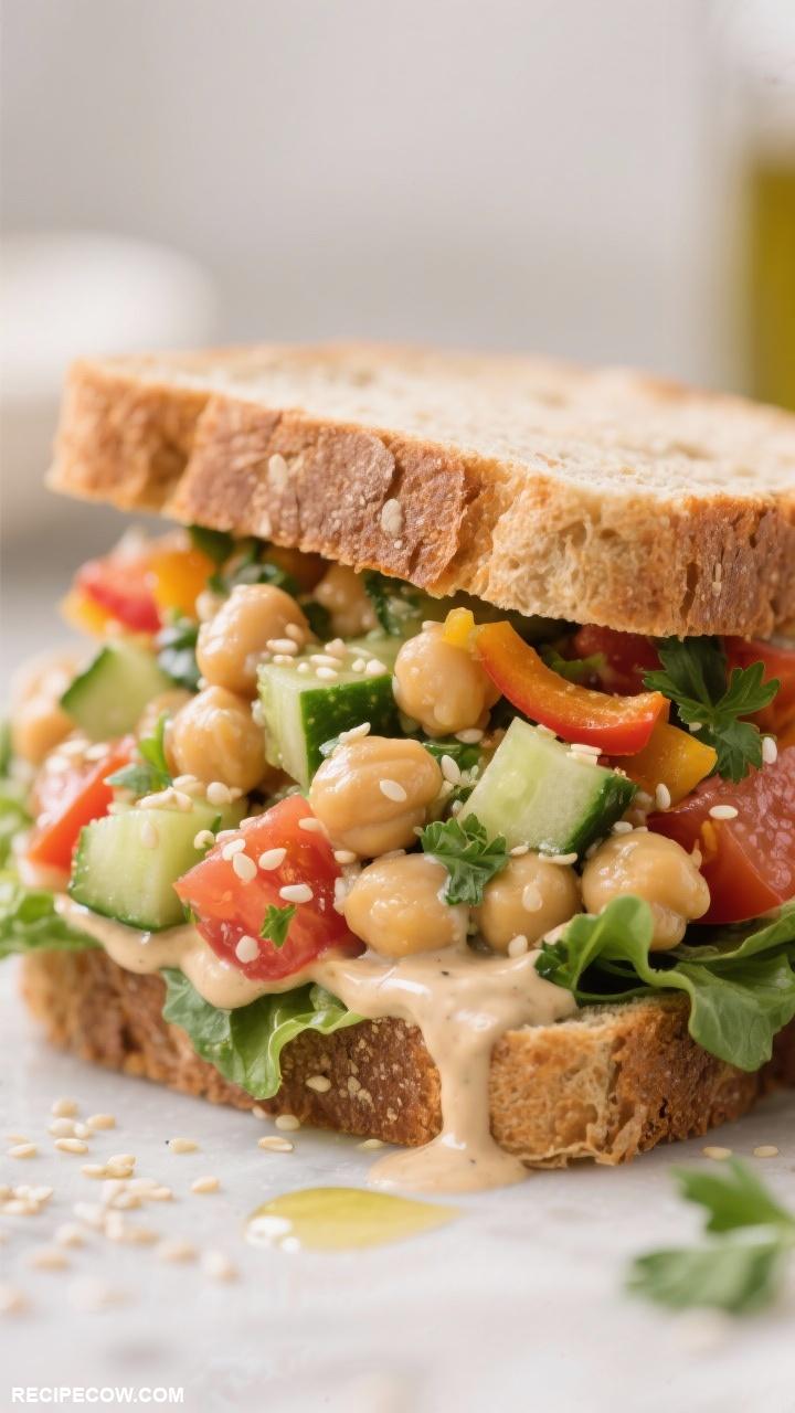 on the go lunch ideas Chickpea Salad Sandwich