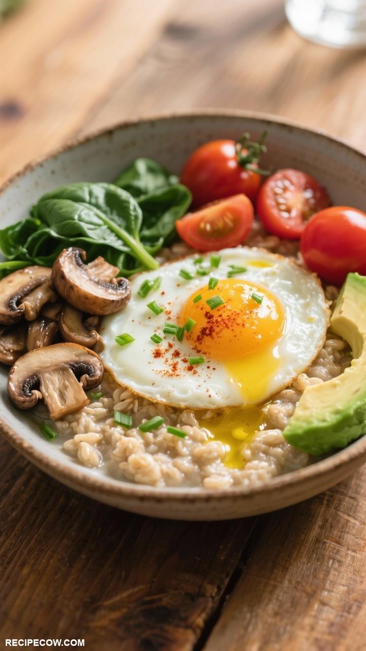 on the go lunch ideas Savory Oatmeal Bowl